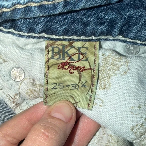 BKE Women's Light Blue Distressed Flare Jeans - Picture 3 of 3